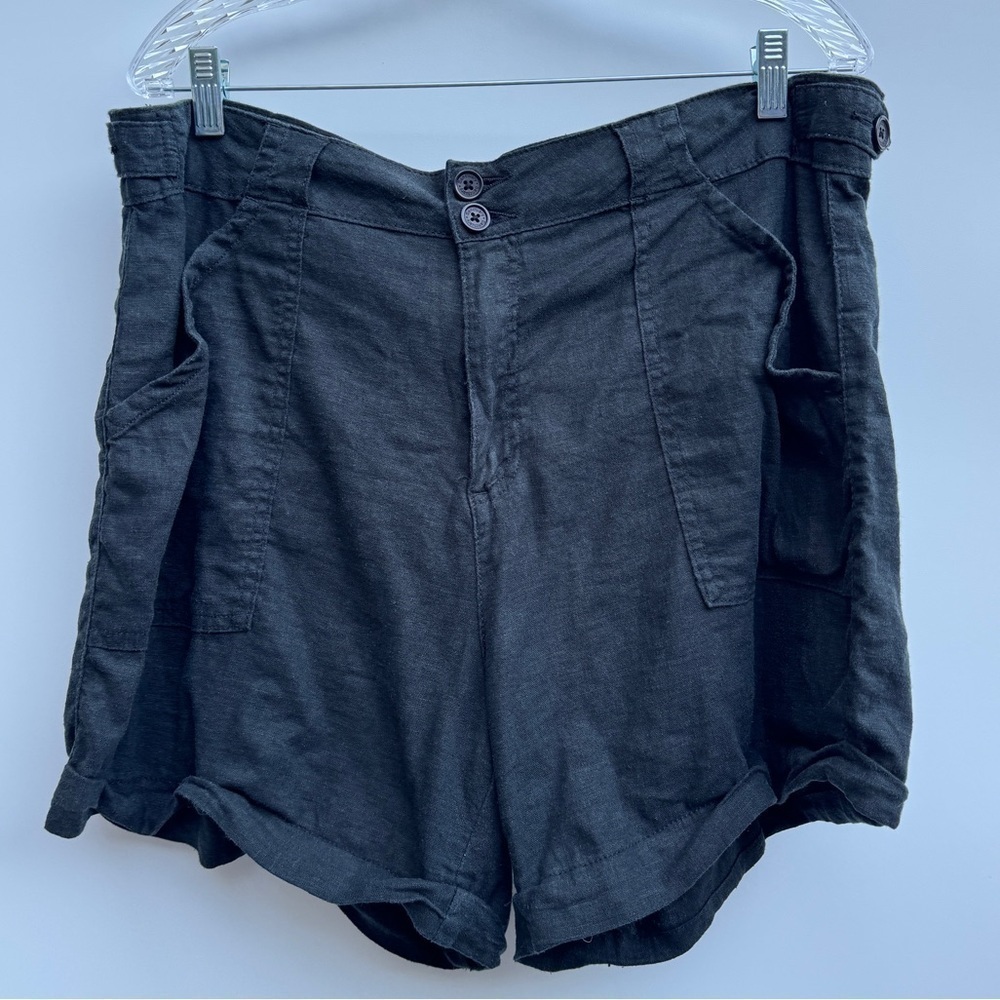 Sanctuary Black Linen Blend Shorts Size 33